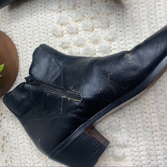 THE WILD PAIR VINTAGE Women's Western Cowgirl Leather Heeled Boots Black 9.5 - Picture 11 of 16